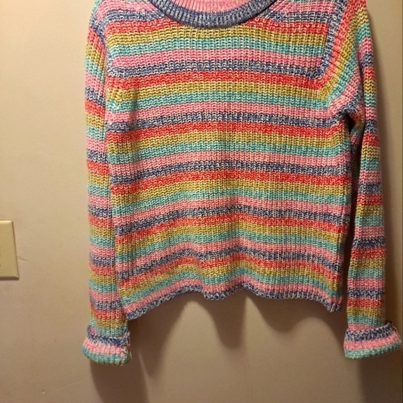 Philosophy Rainbow Stripe Crewneck Knit Sweater Sz S - Picture 2 of 7
